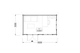 Abri de jardin en bois WISSOUS (44 mm), 5x3 m, 15 m² specification 1