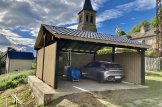 Carport en bois double LUNA DUO, 6x6 m, avec mur latéral customer 2