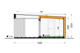 Abri de jardin en bois INES PLUS avec terrasse en L (Isolé RE2020, 34 mm + bardage), 6x6 m, 36 m² specification 6