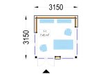 Bureau de jardin PREMIUM S (Isolé, 34 mm + bardage), 3x3 m, 9 m² specification 1