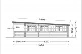 Chalet en bois à toit plat avec terrasse HYMER (Isolé RE2020, 44+44 mm), 42 m² + 10 m² specification 3