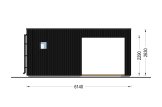 Abri de jardin en bois INES PLUS avec terrasse frontale (Isolé RE2020, 34 mm + bardage), 6x6 m, 36 m² specification 3