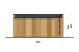 Abri de jardin en bois INES PLUS avec terrasse en L (Isolé, 34 mm + bardage), 6x6 m, 36 m² specification 4