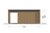 Abri de jardin en bois INES PLUS avec terrasse (Isolé, 34 mm + bardage), 6x3 m, 18 m² specification 4