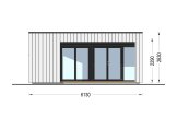 Abri de jardin en bois INES PLUS avec terrasse frontale (34 mm + bardage), 6x6 m, 36 m² specification 2