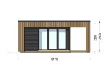 Abri de jardin en bois INES PLUS avec terrasse (Isolé RE2020, 34 mm + bardage), 6x3 m, 18 m² specification 2