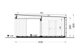 Abri de jardin en bois INES PLUS avec terrasse en L (34 mm + bardage), 6x6 m, 36 m² specification 6