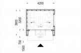 Abri de jardin en bois PIA (ossature en bois), 4x3 m, 12 m² specification 1