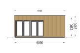 Studio de jardin PREMIUM S (Isolé RE2020, 34 mm + bardage), 6x4 m, 24 m² specification 2