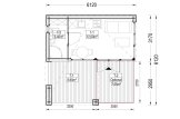 Abri de jardin en bois INES PLUS avec terrasse en L (34 mm + bardage), 6x6 m, 36 m² specification 1