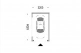 Garage bois toit plat SILVIA F (34 mm + bardage), 3.2x5.2 m, 16.6 m² specification 1