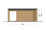Abri de jardin en bois INES PLUS avec terrasse (Isolé RE2020, 34 mm + bardage), 6x3 m, 18 m² specification 4