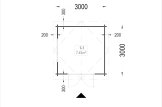 Abri de jardin en bois ADAM S (44 mm), 3x3 m, 9 m² specification 1