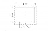 Abri de jardin NANO (28 mm), 2.5x2 m, 5 m² specification 1