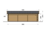 Garage en bois triple TRIO (44 mm), 9x6 m, 54 m² specification 3