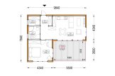 Chalet en bois en kit GINNY (Isolé, 34 mm + bardage), 49 m² specification 1