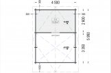 Chalet en bois habitable avec mezzanine SCOOT (Isolé RE2020, 44+44 mm), 27 m² + 9 m² specification 2