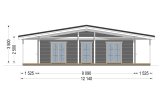 Chalet en bois CARLOTA S PLUS (Isolé, 58 mm + bardage), 90 m² specification 2
