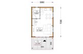 Chalet en bois en kit KARINA (Isolé, 34 mm + bardage), 46 m² specification 1