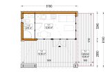 Abri de jardin en bois INES PLUS avec terrasse frontale (Isolé RE2020, 34 mm + bardage), 6x6 m, 36 m² specification 1