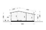 Abri de jardin en bois avec terrasse ISLA (34 mm), 6x5 m, 18 m² + 7 m² specification 6