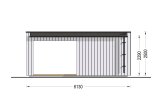 Abri de jardin en bois INES avec terrasse (34 mm + bardage), 6x3 m, 18 m² specification 4