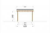 Carport en bois LUNA F, 3.2x6 m, avec mur latéral specification 2