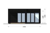 Abri de jardin en bois INES PLUS avec terrasse en L (Isolé RE2020, 34 mm + bardage), 6x6 m, 36 m² specification 2