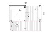 Abri de jardin en bois INES avec terrasse (34 mm + bardage), 6x3 m, 18 m² specification 1