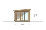 Abri de jardin en bois EVA avec abri (34 mm), 6x3 m, 11 m² specification 3