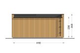 Abri de jardin en bois INES PLUS avec terrasse en L (Isolé RE2020, 34 mm + bardage), 6x6 m, 36 m² specification 4