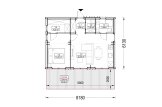 Chalet en bois habitable ANGELA S (Isolé, 44 mm + bardage), 45 m² specification 1