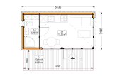 Abri de jardin en bois INES (Isolé, 34 mm + bardage), 6x3 m, 18 m² specification 1