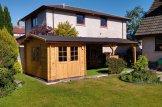 Carport en bois 4x5 m avec abri (44 mm), 4x2.5 m customer 1