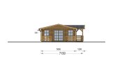 Chalet en bois avec terrasse DONNA S (44+44 mm), 63 m² + 11.5 m² specification 2