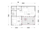 Chalet en bois en kit GINNY (34 mm + bardage), 49 m² specification 1