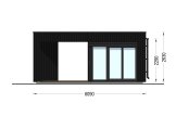 Abri de jardin en bois INES PLUS avec terrasse en L (Isolé, 34 mm + bardage), 6x6 m, 36 m² specification 5
