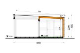 Abri de jardin en bois INES PLUS avec terrasse frontale (Isolé, 34 mm + bardage), 6x6 m, 36 m² specification 6