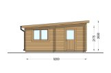 Garage en bois à toit plat MODERN (34 mm), 3.6x5.4 m, 19.9 m² specification 3