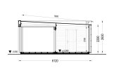 Abri de jardin en bois INES PLUS avec terrasse frontale (34 mm + bardage), 6x6 m, 36 m² specification 6