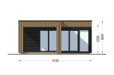 Abri de jardin en bois INES PLUS avec terrasse en L (34 mm + bardage), 6x6 m, 36 m² specification 2
