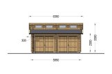 Garage en bois double TWIN DUO (44 mm), 6x6 m, 36 m² specification 2