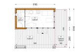 Abri de jardin en bois INES PLUS avec terrasse frontale (Isolé RE2020, 34 mm + bardage), 6x6 m, 36 m² specification 1