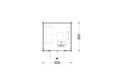 Abri de jardin en bois MALTA (34 mm), 3x3 m, 9 m² specification 1