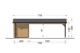 Carport en bois avec abri MODERN DUO, 5.95x7.5 m specification 2