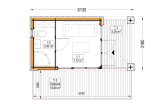 Abri de jardin en bois INES PLUS avec terrasse (Isolé, 34 mm + bardage), 6x3 m, 18 m² specification 1