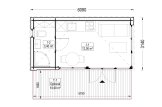 Abri de jardin en bois INES (34 mm + bardage), 6x3 m, 18 m² specification 1
