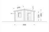 Chalet en bois habitable ARGO M-N S (44+44 mm), 5x9 m, 35 m² specification 2