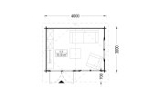 Abri de jardin en bois WISSOUS (34 mm), 4x3 m, 12 m² specification 1