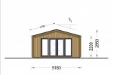Abri de jardin en bois PIA (ossature en bois), 5.2 x 4.9 m, 18 m² specification 2